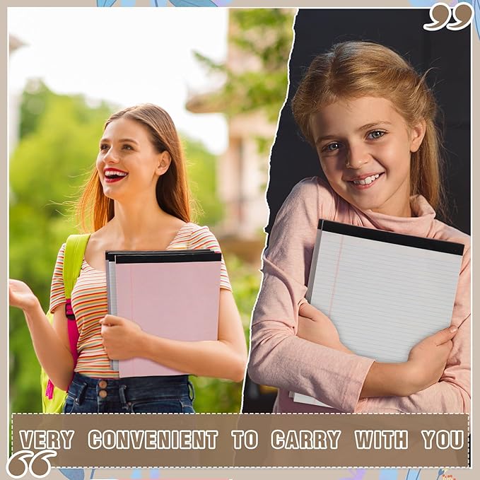 Fuutreo 8 Pcs 8.5'' x 11'' Colored Legal Pad Writing Pads Narrow Ruled 50 Sheets Per Notepad Perforated Writing Notepad Office Supplies for College Office Business (Pastel Color)