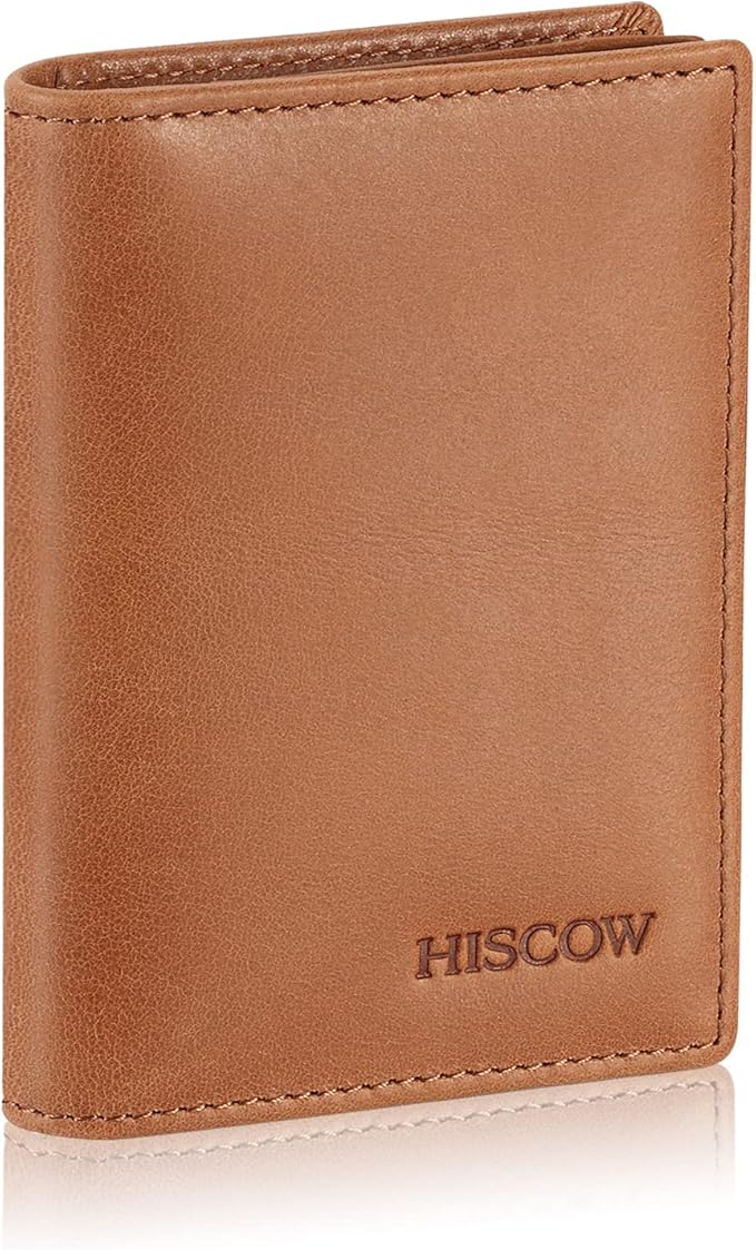Leather Business Card Case Holder for Men & Women, Italian Calfskin