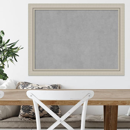 Amanti Art Silver Framed Magnetic Board 24x32 Medium Vision Board for use with Magnets, 100% Metal Sheet to Display Items as Office Decor or for Home Organization in mudroom, Kitchen or Kids Room