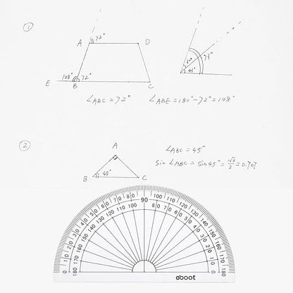 20 Pack Plastic Protractor, 180 Degrees Protractor for Angle Measurement Student Math, 4 Inches, Clear