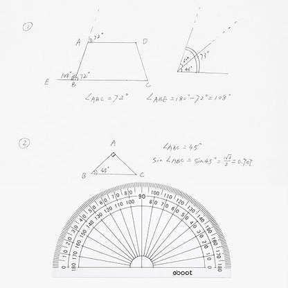 eBoot 28 Pack Clear 180 Degree Plastic Protractors for Angle Measurement, 10 cm