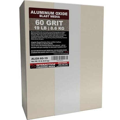 #60 Aluminum Oxide - 19 LBS - Medium Sand Blasting Abrasive Media for Blasting Cabinet and Blasting Guns.