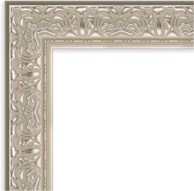Amanti Art Silver Framed Magnetic Board 39x47 X-Large Vision Board for use with Magnets, 100% Metal Sheet to Display Items as Office Decor or for Home Organization in mudroom, Kitchen or Kids Room