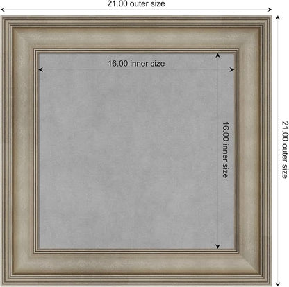 Amanti Art Silver Framed Magnetic Board 21x21 Small Vision Board for use with Magnets, 100% Metal Sheet to Display Items as Office Decor or for Home Organization in mudroom, Kitchen or Kids Room