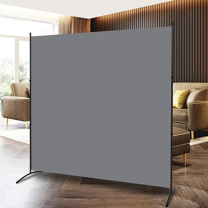Room Divider Single Panel Privacy Screen, 71''x72''H Large Divider for Room Separation, Thickened Fabric 6FT Room Divider Wall Screen for Bedroom Office School, Portable Partition Room Dividers, Grey