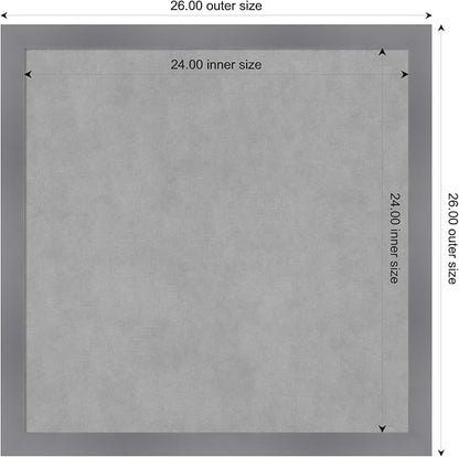 Amanti Art Grey Framed Magnetic Board 26x26 Medium Vision Board for use with Magnets, 100% Metal Sheet to Display Items as Office Decor or for Home Organization in mudroom, Kitchen or Kids Room