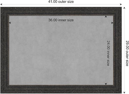 Amanti Art Black Framed Magnetic Board 29x41 Large Vision Board for use with Magnets, 100% Metal Sheet to Display Items as Office Decor or for Home Organization in mudroom, Kitchen or Kids Room