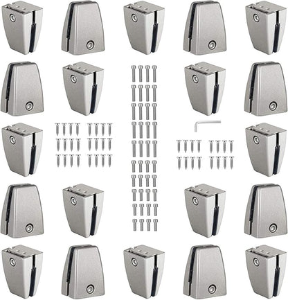 KSWLOR 20 PCS Office Desk Partition Support Bracket,Desk Divider Clamp Brackets Shelf Clip Clamp Holder Screen Clip Holders,Desk Privacy Screen Clips Clamps Sneeze Guard Bracket Support 0-1/2" Panel