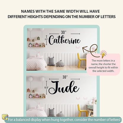 Personalized Name Sign for Nursery - Custom Wooden Name Signs for Kids Room, Personalized Nursery Name Sign - Perfect Kids Room Decor, Wall Name Decoration & Wedding signs, Family Name Signs