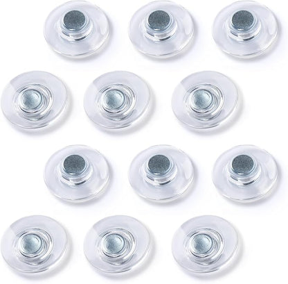 TOWON Rare Earth Magnets Large, Strong Magnets for Glass Whiteboard and Dry Erase Board, 24 Pieces Round Clear