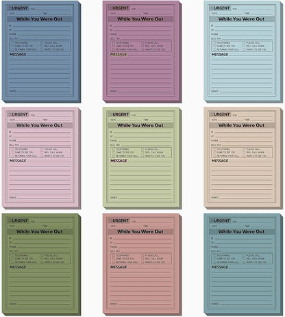 Eaasty 9 Pieces While You were Out Pads 4 x 5 Inches Assorted Colors Sticky Notes Adhesive Message Pads Urgent Notes for Work Call, Office Supplies, 40 Sheets/Pad (Pastel Colors)