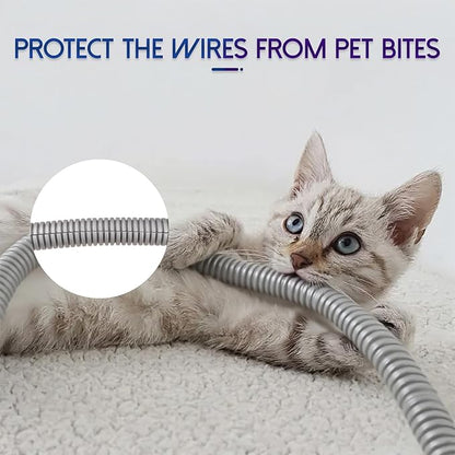 Split Wire Loom Tubing, 10,25ft Cord Protectors from Pets No Chew, Flexible Wire Covers Cord Protectors, Protective Split Cable Sleeve for Automotive Home Industrial Wires(Grey, 0.46inch-10ft)