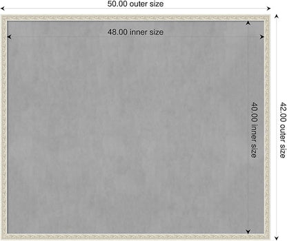 Amanti Art Silver Framed Magnetic Board 42x50 Oversize Vision Board for use with Magnets, 100% Metal Sheet to Display Items as Office Decor or for Home Organization in mudroom, Kitchen or Kids Room