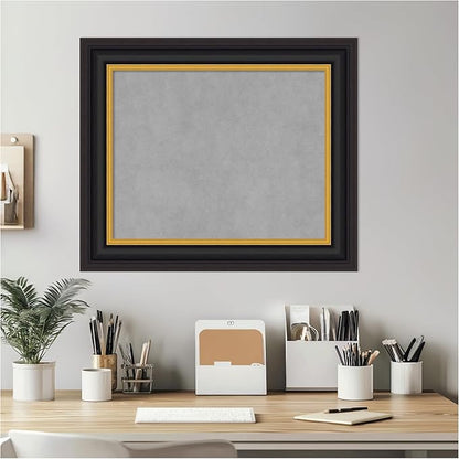 Amanti Art Black Framed Magnetic Board 22x26 Small Vision Board for use with Magnets, 100% Metal Sheet to Display Items as Office Decor or for Home Organization in mudroom, Kitchen or Kids Room
