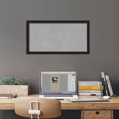 Amanti Art Black Framed Magnetic Board 14x26 Small Vision Board for use with Magnets, 100% Metal Sheet to Display Items as Office Decor or for Home Organization in mudroom, Kitchen or Kids Room