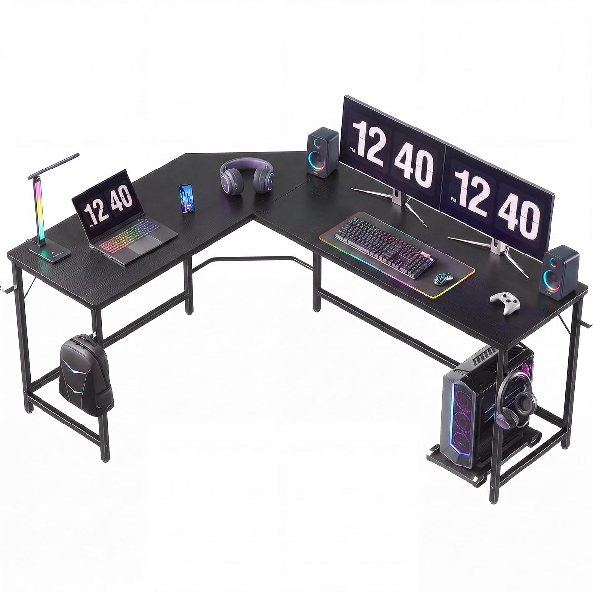 66" L Shaped Computer Desk Reversible Corner Desk for Home Office