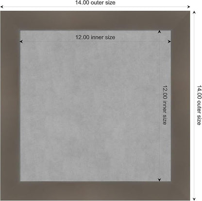Amanti Art Grey Framed Magnetic Board 14x14 X-Small Vision Board for use with Magnets, 100% Metal Sheet to Display Items as Office Decor or for Home Organization in mudroom, Kitchen or Kids Room