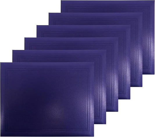 GraduationMall 8.5"x11" Smooth Padded Diploma Cover Certificate Holder Purple,6-Packs