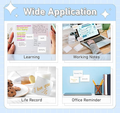 White Sticky Notes 1.5 x 2 in,10 Pads Small Self-Stick Notes,100 Sheets/Pad Super Sticky Note Pads, 1000 Sheets in Total Memo Pads,Mini Self-Adhesive Notes for Office,School,Home Meeting Supplies
