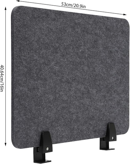 4pcs Privacy Panels,Standing Desk Divider,Desktop Office Furniture Partitions Stand Up Desk Privacy Panel, Clamp-On Acoustic Desk Divider Mounted Privacy Panel, 20.9" x 16" (Dark Grey)