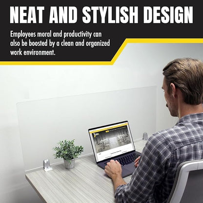 OBEX Clear Acrylic Desk Mounted Privacy Panel, 18" x 30", Clear