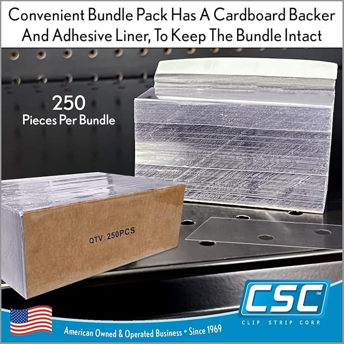 Clip Strip Corp. Price/Data Channel Label Holder Chips, Clear Plastic Tags, 3.5" L x 1.25" H, 7.5 Mil Thick, Gondola Shelf Edge, Reusable, Made for Point of Purchase Shelf Molding (5000)