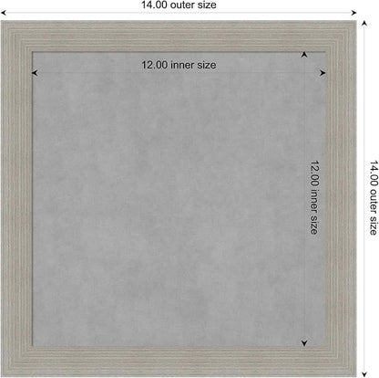 Amanti Art Grey Framed Magnetic Board 14x14 X-Small Vision Board for use with Magnets, 100% Metal Sheet to Display Items as Office Decor or for Home Organization in mudroom, Kitchen or Kids Room