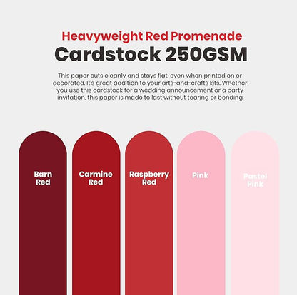 Red Colored Cardstock Thick Paper 50 Sheets, 8.5" x 11" Heavyweight 92lb Cover Card Stock for Crafts and DIY Cards Making