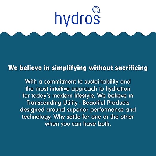 Hydros Water Filter Bottle, 20 Oz, Patented Fast Flo Tech, Dishwasher Safe, 20 Second Quick Fill, Leak Proof, BPA Free, Blue