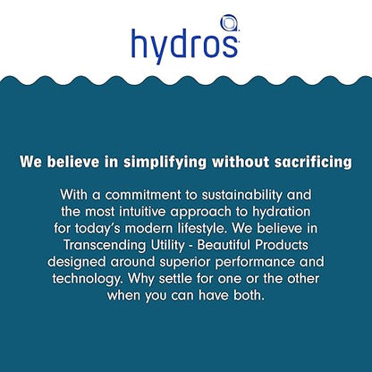Hydros Water Filter Bottle, 20 Oz, Patented Fast Flo Tech, Dishwasher Safe, 20 Second Quick Fill, Leak Proof, BPA Free, Blue