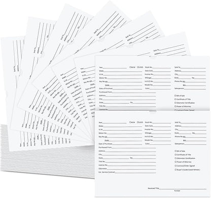 120 Pcs 9 x 12 In Vehicle Dealer Jackets for Car Sales 32lb Colored Printed Deal Envelopes Dealership Supplies File Jackets Automotive Folders for Car Dealerships (White)