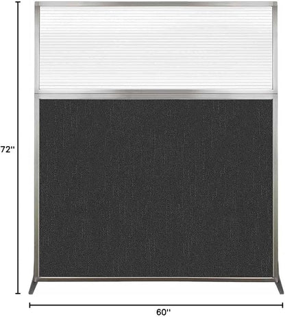 Versare Hush Screen Portable Room Divider | Workstation Wall Divider | Freestanding Privacy Hush Panels | Clear Fluted Windows | Fabric Office Divider Screen | Great for Room Separation