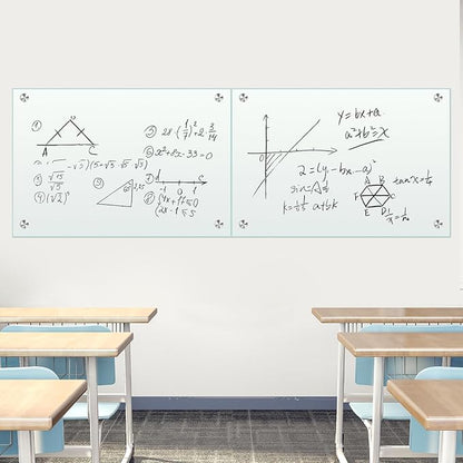H-Qprobd Glass White Board for Wall Dry Erase Board 36" x 24" (2pcs) Magnetic Presentation Whiteboard for Home, Office and School