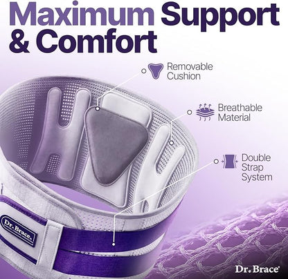 DR. BRACE® Lower Back Brace for Men & Women for Lower Back Pain Relief, Revolutionary Versatile Splints System & Removable Lumbar Pad, Adjustable & Breathable Back Support Brace (29.5-35.4″)