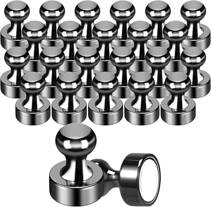 GOOLADA Pack of 56 Black Magnetic Push Pins,Fridge Magnets for Whiteboard,Whiteboard Magnets,Strong Refrigerator Magnet,Push Pin Magnet for Office School Locker