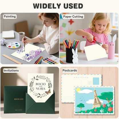 Cream Cardstock 8.5 X 11, 120 Sheets Card Stock, 75lb/ 200gsm Copy Paper, Cardstock Printer Paper for Art, Drawing, Invitations, DIY Cards, Watercolor, Craft, Construction, School & Office Supplies