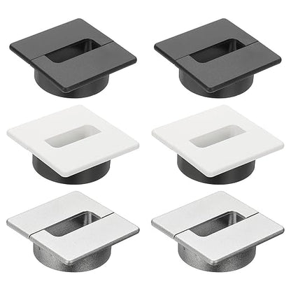 PATIKIL 2.8inch Desk Grommet, 6Pcs Cable Grommet Wire Management Cable Hole Cover Cord Organizer for Office Home Table Countertop, Black White Silver