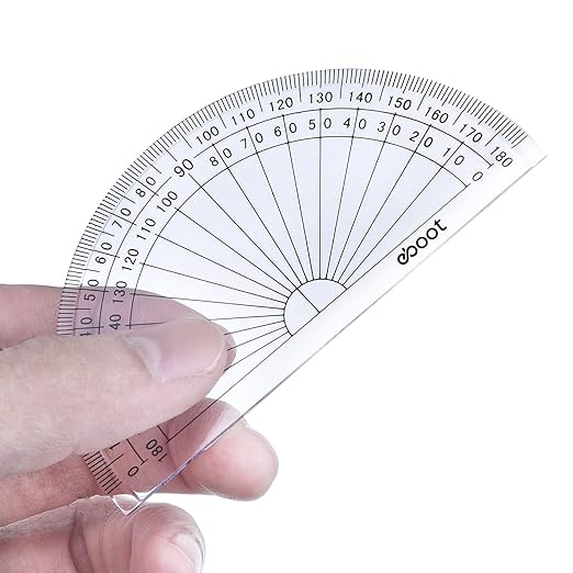 eBoot 28 Pack Clear 180 Degree Plastic Protractors for Angle Measurement, 10 cm