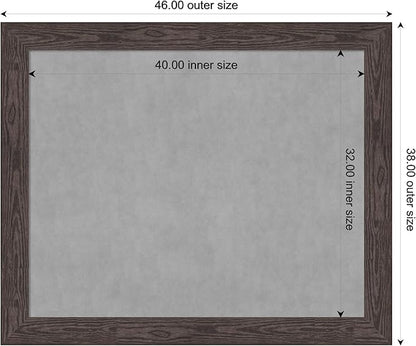 Amanti Art Black Framed Magnetic Board 38x46 X-Large Vision Board for use with Magnets, 100% Metal Sheet to Display Items as Office Decor or for Home Organization in mudroom, Kitchen or Kids Room