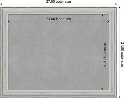 Amanti Art Silver Framed Magnetic Board 21x27 Medium Vision Board for use with Magnets, 100% Metal Sheet to Display Items as Office Decor or for Home Organization in mudroom, Kitchen or Kids Room