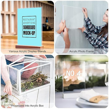 Roowest 2 Pcs 24 x 48 Inch, 1/4 Inch Thick Clear Acrylic Plexiglass Sheets Transparent Plastic Panels Sheets Cut to Size Cast Acrylic Board Panel with Protective Film for Craft DIY Project Sign Frame