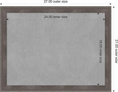 Amanti Art Grey Framed Magnetic Board 21x27 Medium Vision Board for use with Magnets, 100% Metal Sheet to Display Items as Office Decor or for Home Organization in mudroom, Kitchen or Kids Room