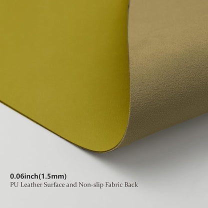 Leather Desk Mat - Non-Slip PU Desk Pad for Office and Home - Desk Organization and Accessories - Ideal for Large Mouse Pad and Desk Mats on Top of Desks (Olive Green,27.6"x 13.8")