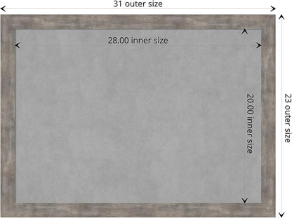 Amanti Art Silver Framed Magnetic Board 23x31 Medium Vision Board for use with Magnets, 100% Metal Sheet to Display Items as Office Decor or for Home Organization in mudroom, Kitchen or Kids Room