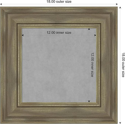 Amanti Art Grey Framed Magnetic Board 18x18 X-Small Vision Board for use with Magnets, 100% Metal Sheet to Display Items as Office Decor or for Home Organization in mudroom, Kitchen or Kids Room