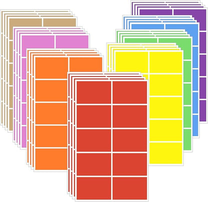 STARLIBOO Colored Labels Stickers, 3 x 2 Inch Rectangular Moving Labels for Boxes, 8 Colors Large Moving Stickers- 320 Pack