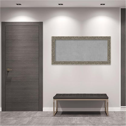 Amanti Art Silver Framed Magnetic Board 25x53 Oversize Vision Board for use with Magnets, 100% Metal Sheet to Display Items as Office Decor or for Home Organization in mudroom, Kitchen or Kids Room