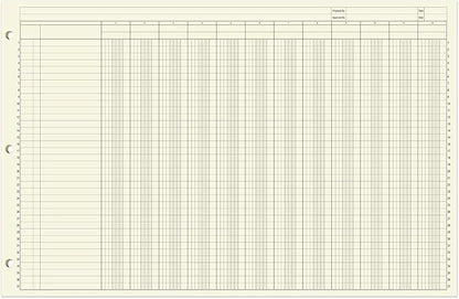 BookFactory Ledger Pad/Large 12 Column Accounting Ledger Columnar (Twelve Columns) Pads - 17'' x 11'', 50 Pages, Notepad Landscape Format (Made in USA)