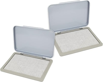 2 Pack Metal Case Stamp Pad Medium Size, Dry - Size: 3" x 4" - Choose from 15 Ink Colors