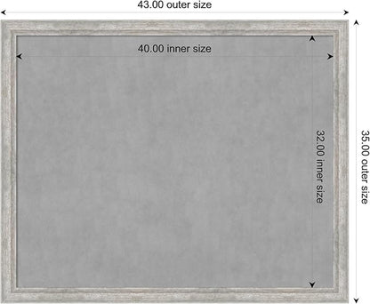 Amanti Art Silver Framed Magnetic Board 35x43 X-Large Vision Board for use with Magnets, 100% Metal Sheet to Display Items as Office Decor or for Home Organization in mudroom, Kitchen or Kids Room